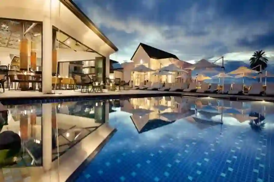 blue outdoor pool